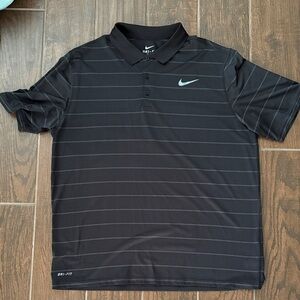 Nike dri fit Men's Black Striped Polo Shirt size xl